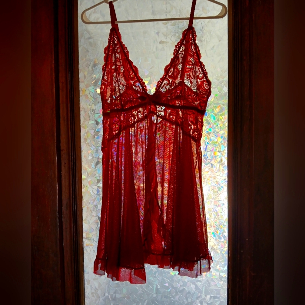 Lace rich red lingerie